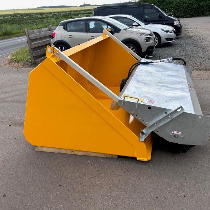 8' grain bucket  with pin and cone brackets and with bucket brush